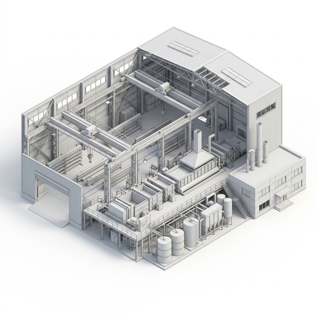 Galvanizing Plants miniature 3D architectural model