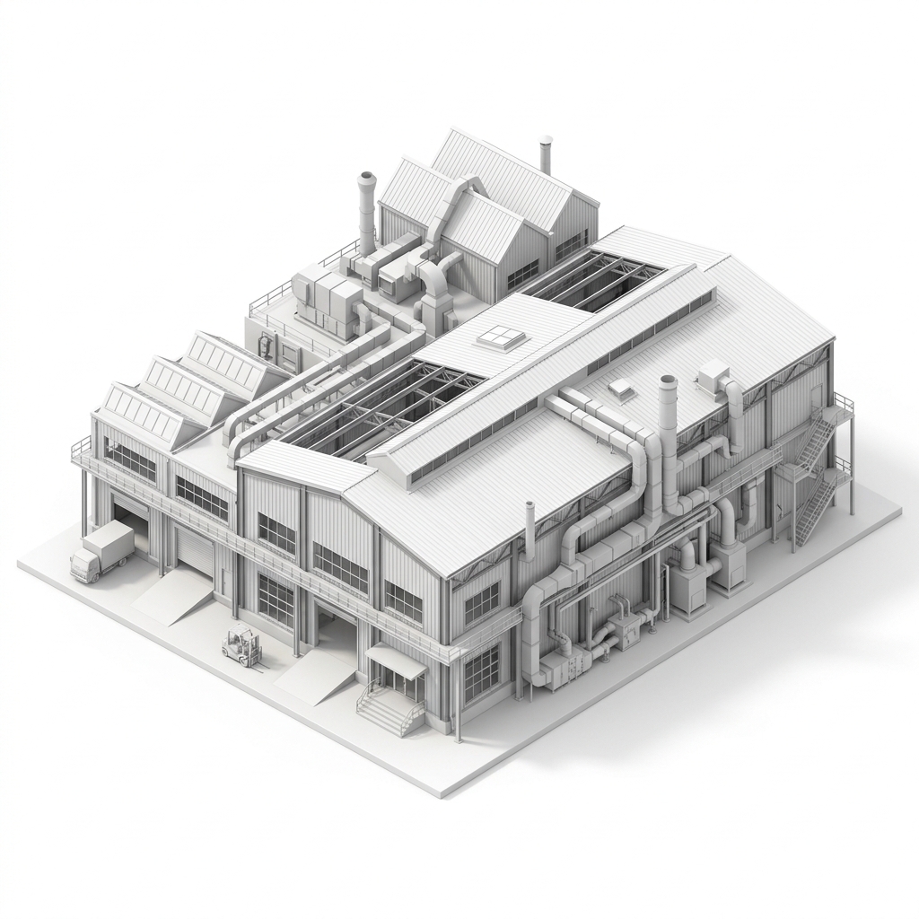 Industrial miniature 3D architectural model