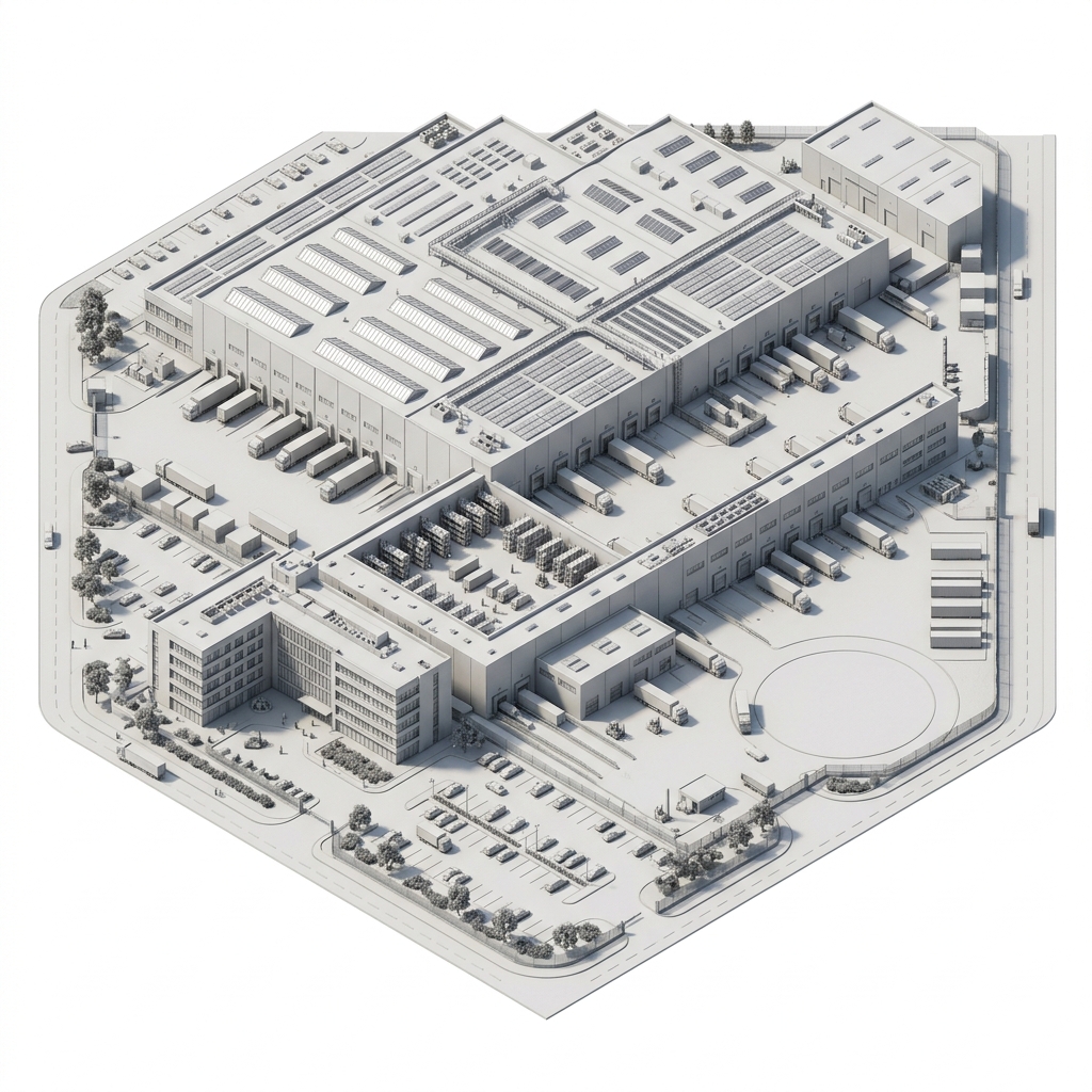 Warehouses miniature 3D architectural model